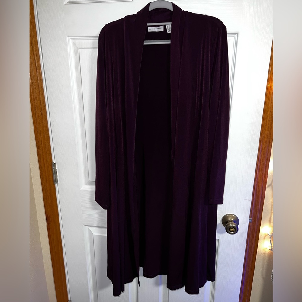 Long length purple cardigan